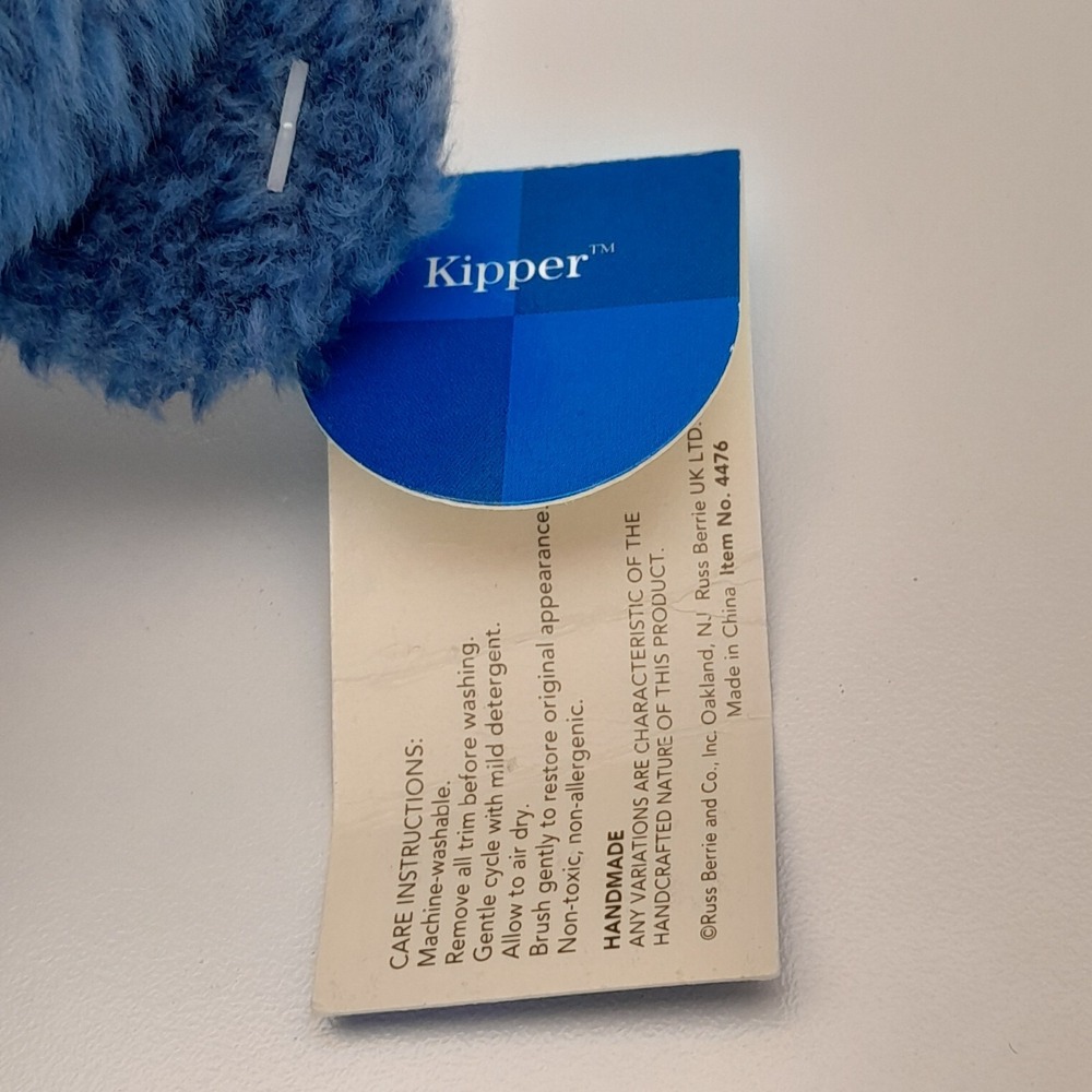 Vintage Russ Berrie Kipper Blue Bear Plush 6" Star of David Jewish Stuffed Bear - Picture 9 of 12